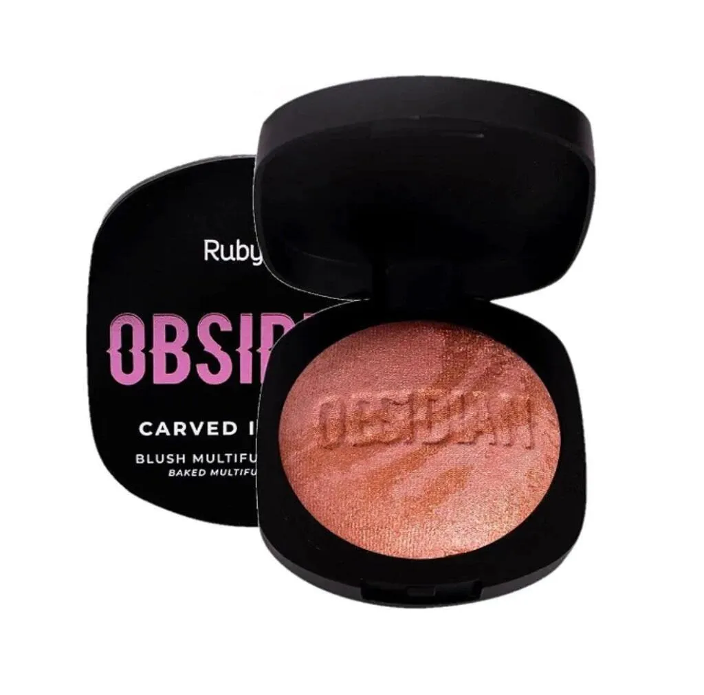 BLUSH MULTIFUNCIONAL BAKED CARVED IN MARBLE - OBSIDIAN Aphrodite OF Milos