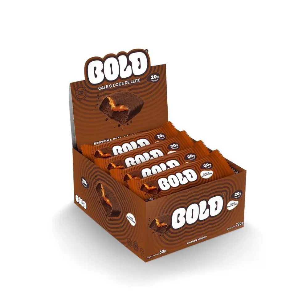 BOLD BAR DISPLAY (12 UNID DE 60G) - SABOR: CAFé COM DOCE DE LEITE