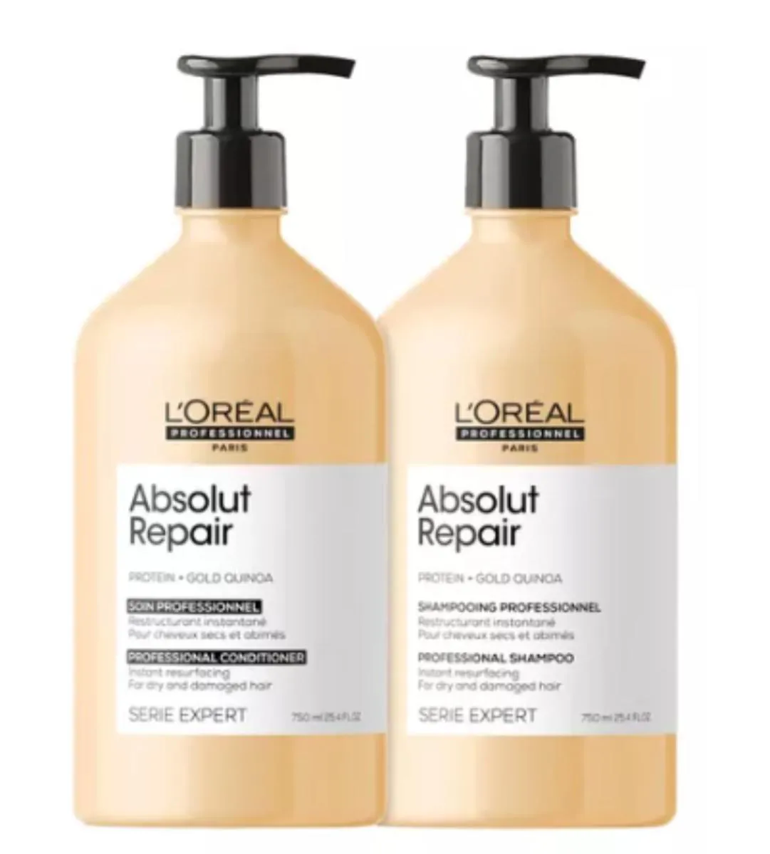 KIT LORéAL ABSOLUT REPAIR GOLD QUINOA- SH 750ML+ COND 750ML