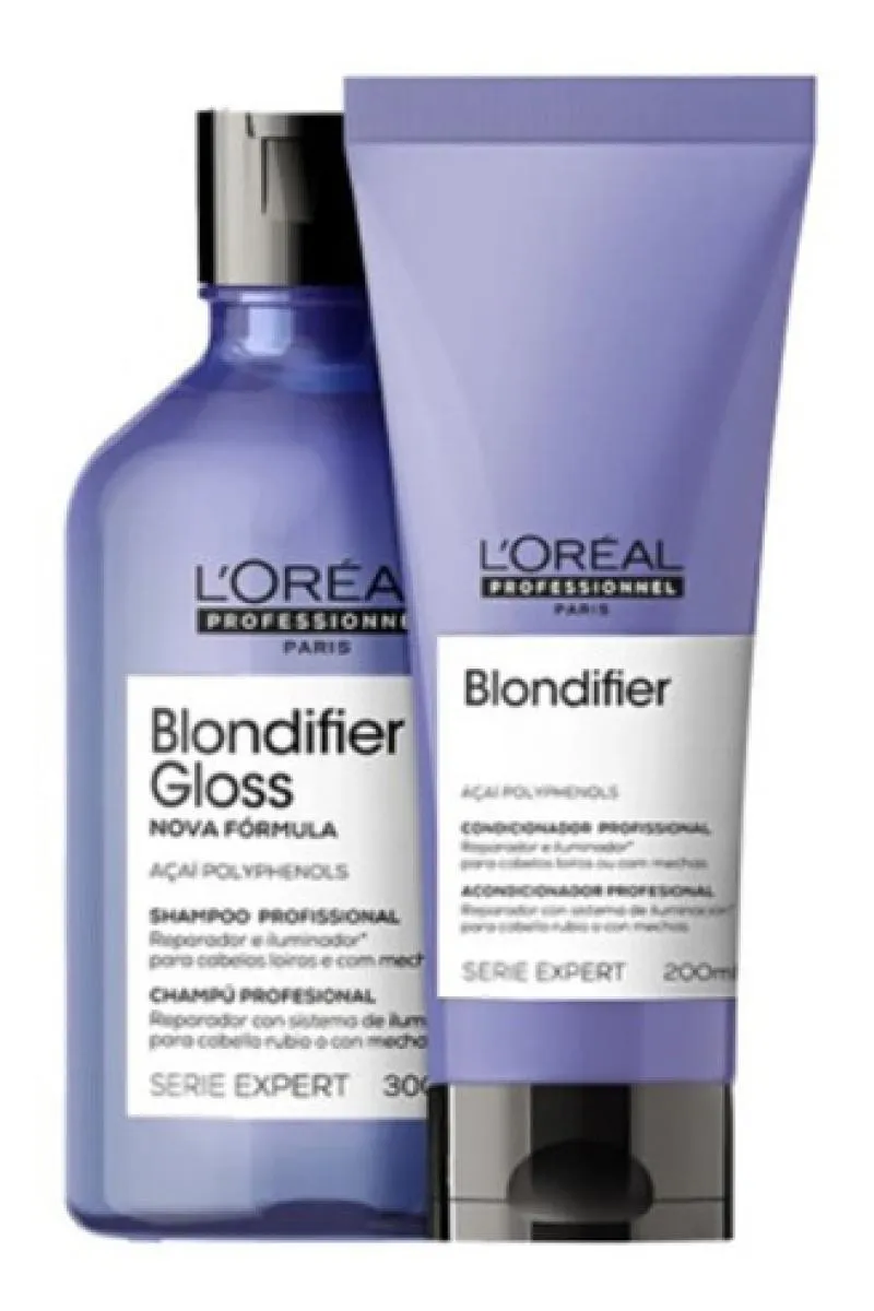 KIT LORéAL BLONDIFIER GLOSS SHAMPOO 300ML+ CONDICION 200ML