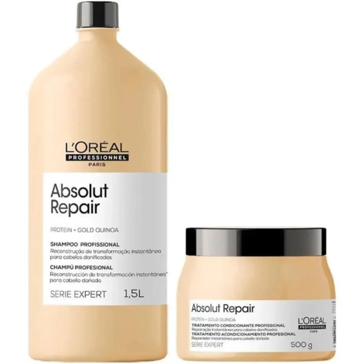 KIT L'ORéAL GOLD QUINOA SHAMPOO 1500ML + MáSCARA 500GR