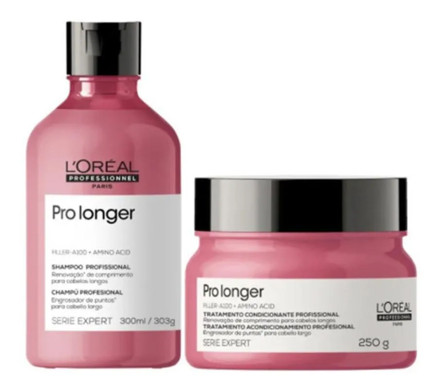 KIT LORéAL PRO LONGER SHAMPOO 300ML + MáSCARA 250GR