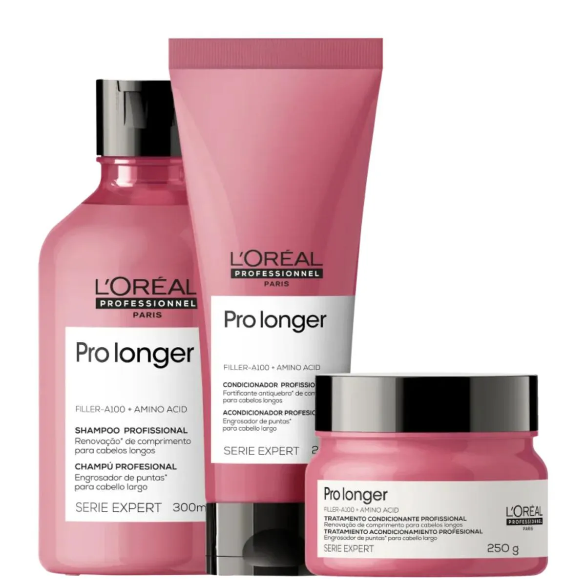 LORéAL KIT PRO LONGER SH 300ML + COND 200ML + MASC 250GR