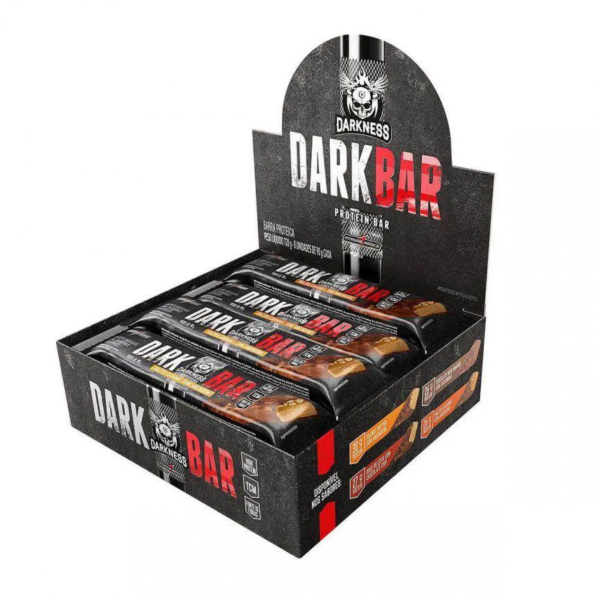 DARK BAR CAIXA 8 UNIDADES (720G) - SABOR: CHOCOLATE MEIO AMARGO C/ CASTANHAS