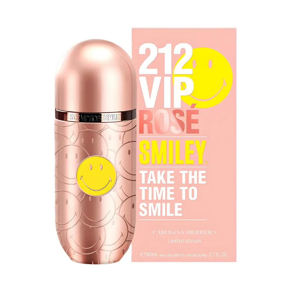 212 VIP ROSE SMILEY EAU DE PARFUM FEMININO - CAROLINA HERRERA 80ml