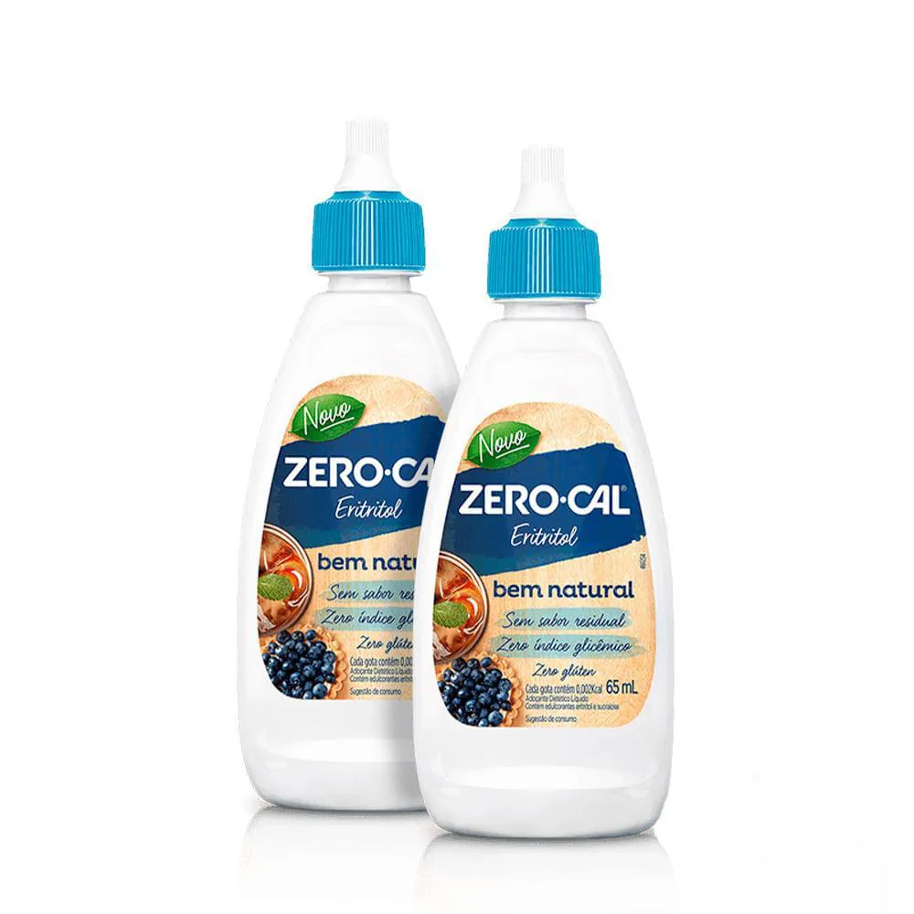 KIT 2 ADOçANTES ZERO-CAL ERITRITOL LíQUIDO 65ML