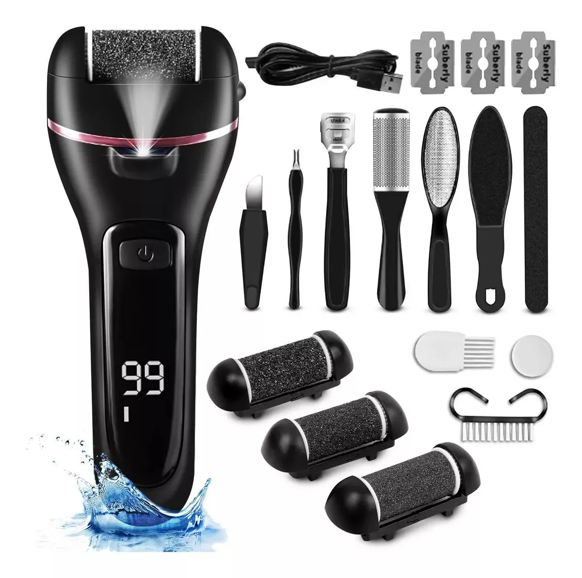 ESFOLIADOR LIXADOR PARA PéS ELéTRICO PROFISSIONAL REMOVER CALOS E RACHADURAS