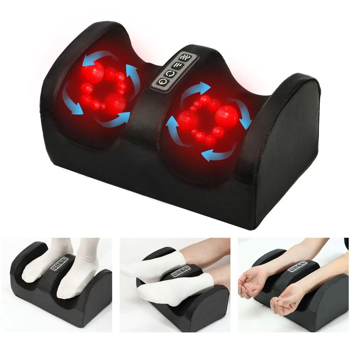 MASSAGEADOR DE PéS ELéTRICO BIVOLT TERAPIA MASSAGEM SHIATSU Preto