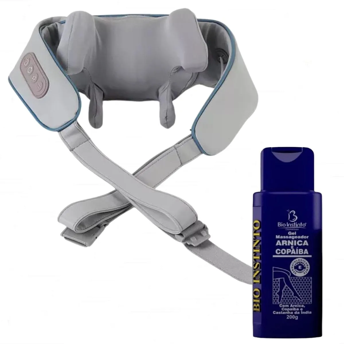 MASSAGEADOR PESCOçO COLETE INTELIGENTE CERVICAL SHIATSU + GEL ARNICA