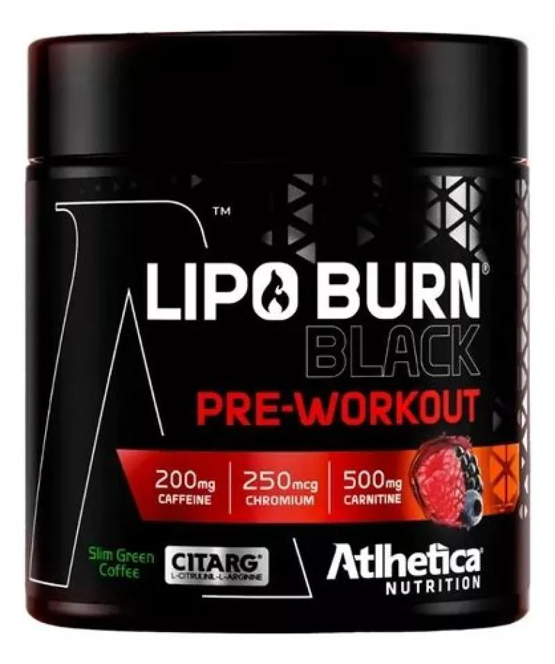 LIPO BURN BLACK PRE WORKOUT (200G) - SABOR: FRUTAS VERMELHAS