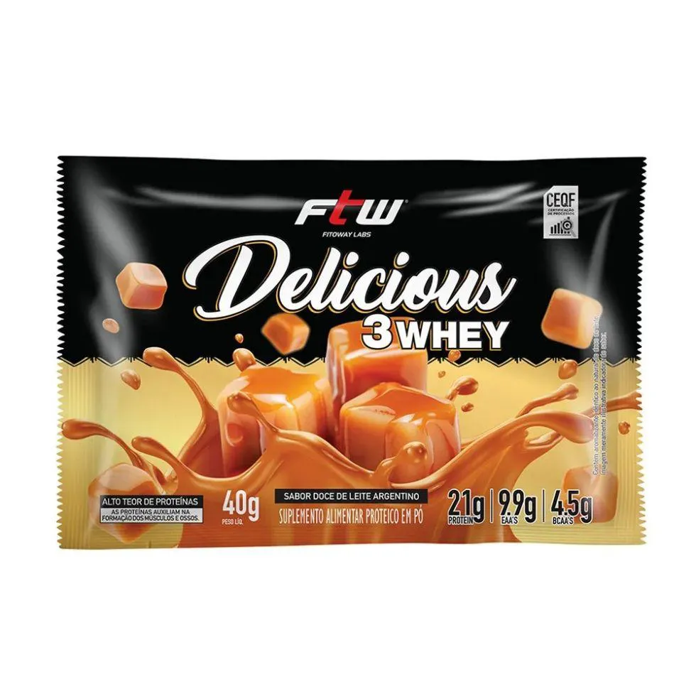 DELICIOUS 3WHEY (SACHê 40G) - SABOR: DOCE DE LEITE ARGENTINO