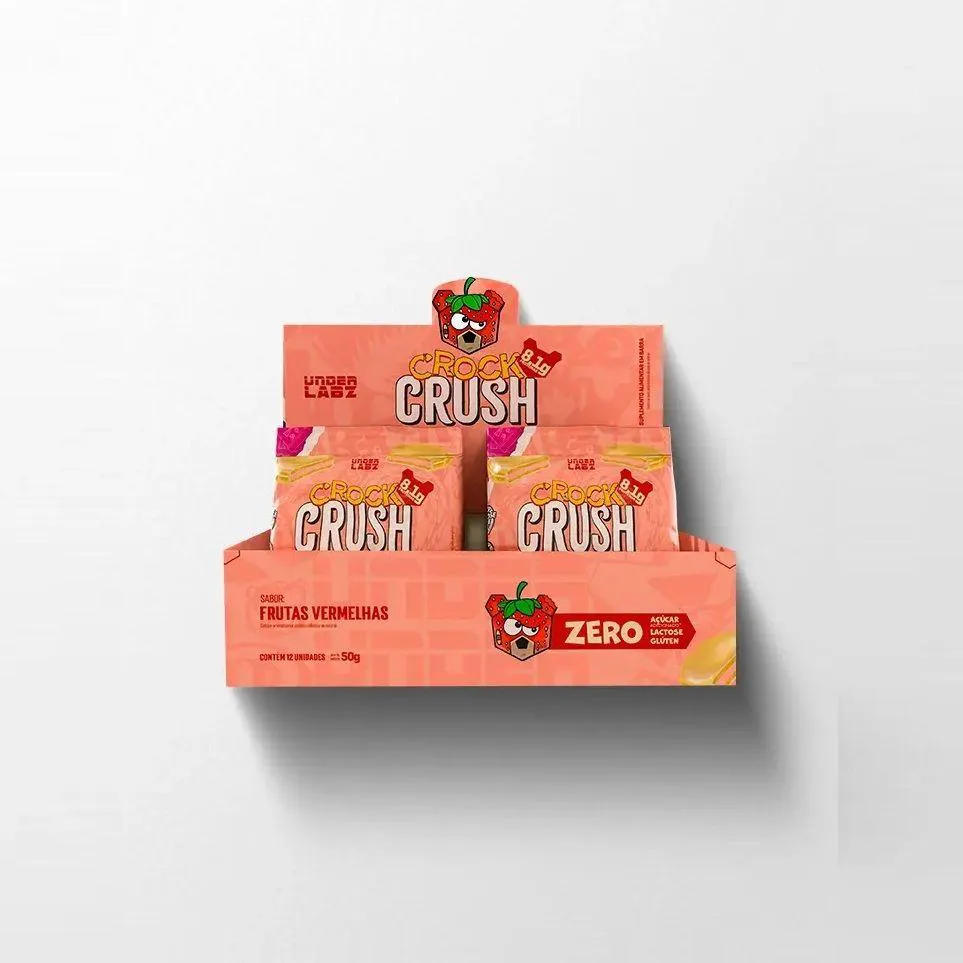 CROCK CRUSH DISPLAY (12 UNID. 50G) - SABOR: FRUTAS VERMELHAS
