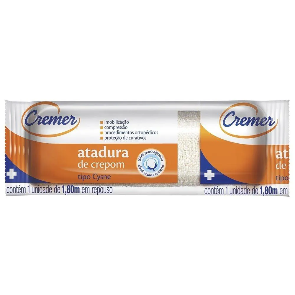 ATADURA DE CREPOM CREMER CYSNE 10CMX1,80M - EMBALAGEM COM 6 UNIDADES
