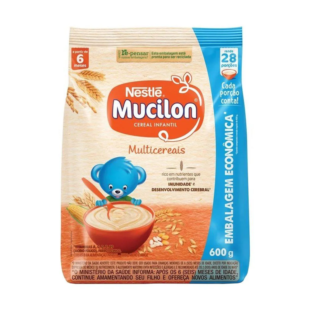 MUCILON MULTICEREAIS SACHê 600G - EMBALAGEM COM 9 UNIDADES
