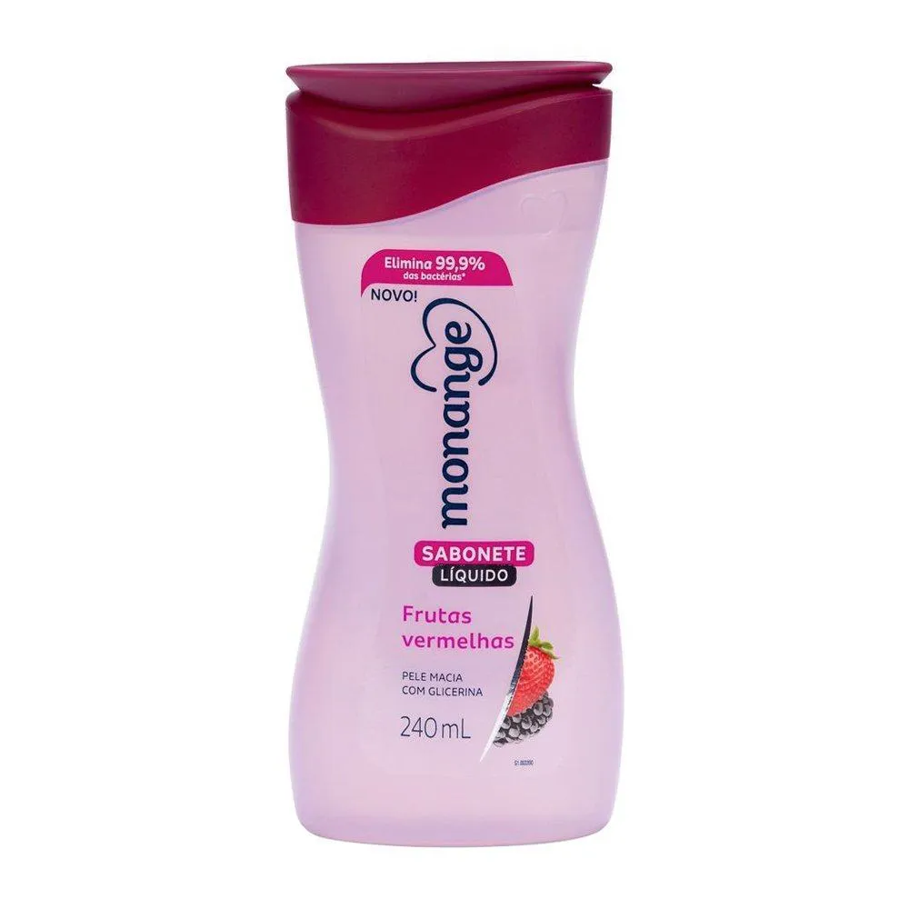 SABONETE LíQUIDO MONANGE FRUTAS VERMELHAS 240ML