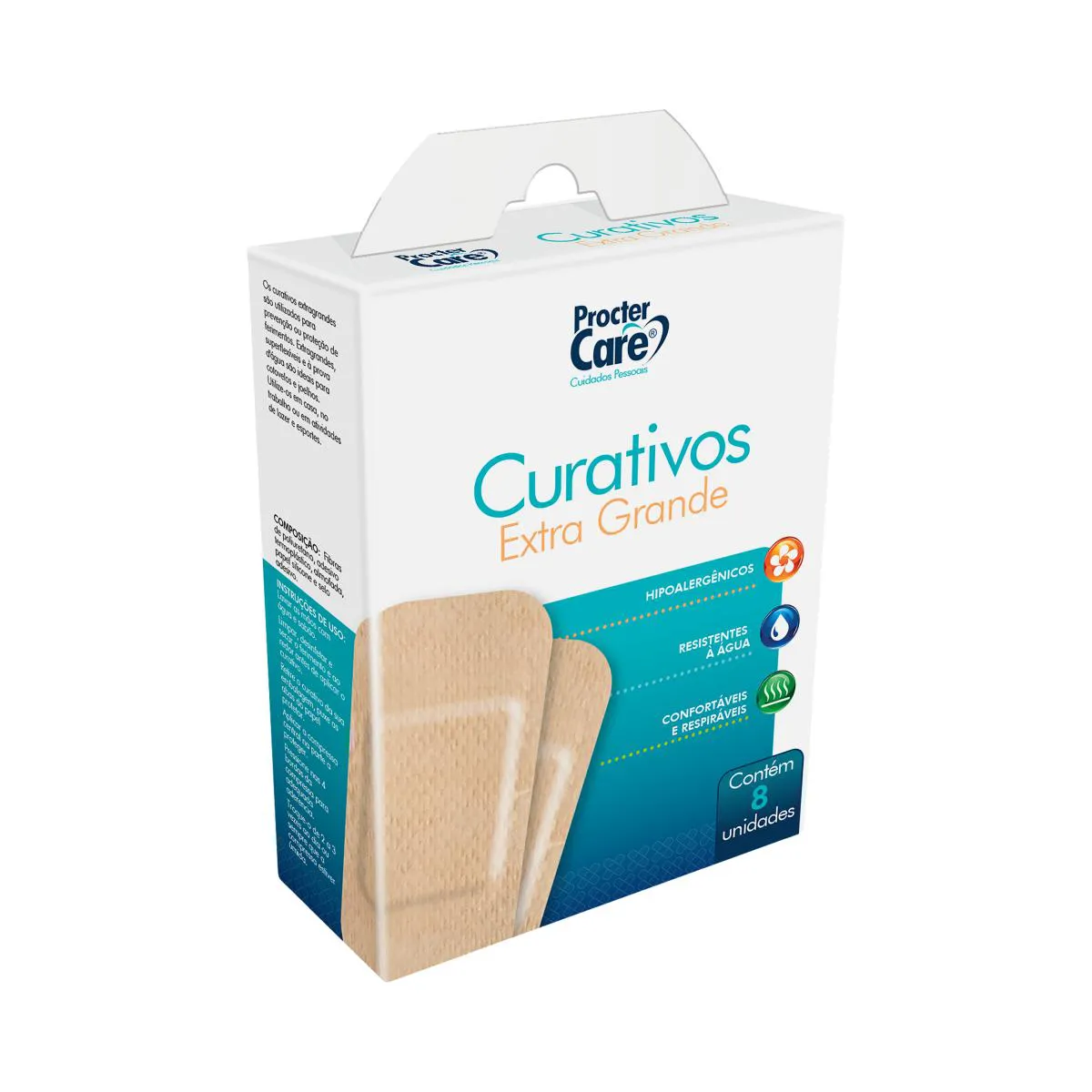 CURATIVOS BEGE EXTRA GRANDE (8 UNIDADES) - PROCTER CARE