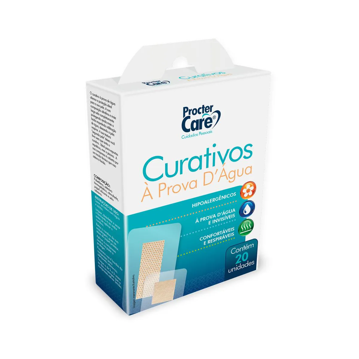 CURATIVOS TRANSPARENTES À PROVA D'áGUA (20 UNIDADES) - PROCTER CARE