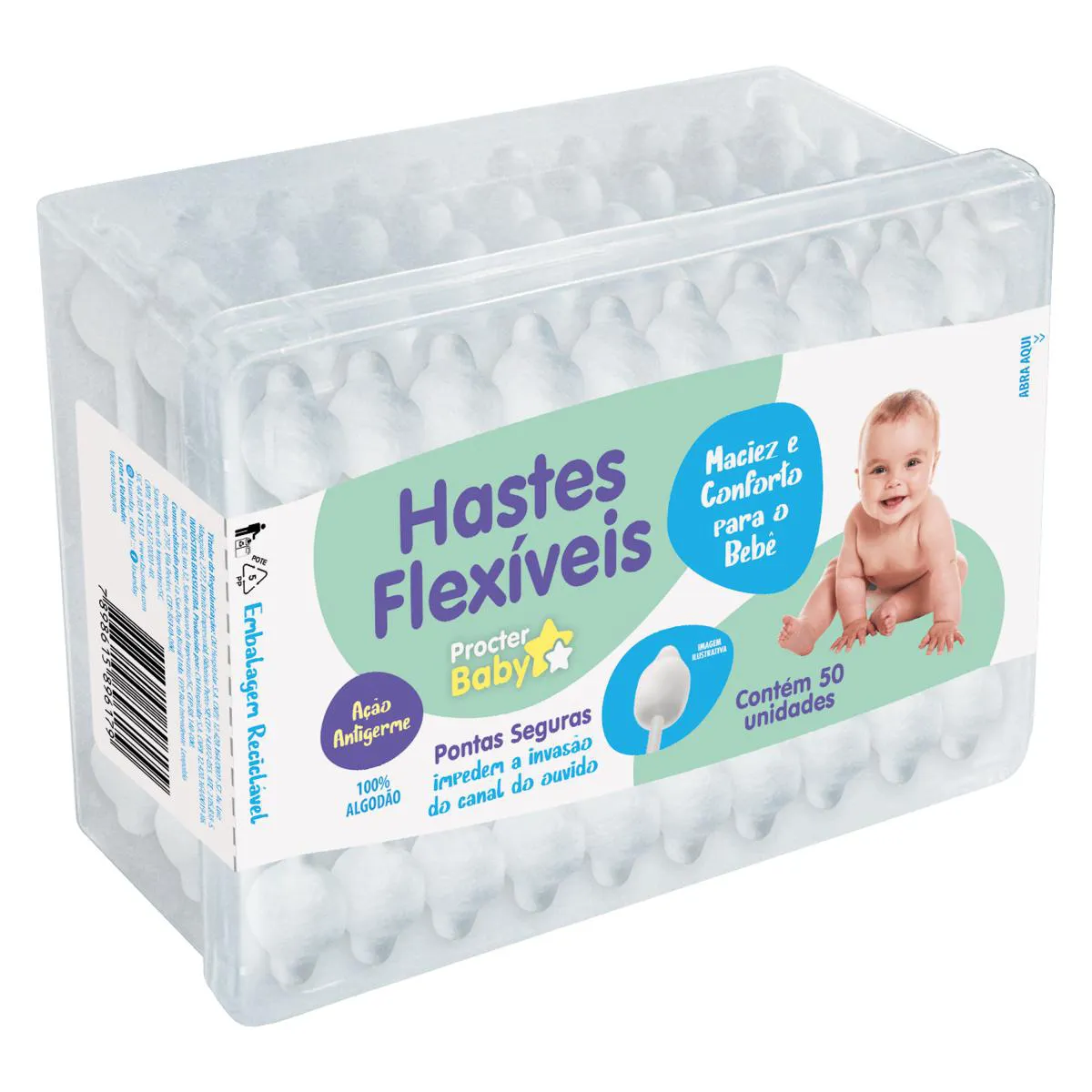 HASTES FLEXíVEIS BABY (50 UNIDADES) - PROCTER BABY