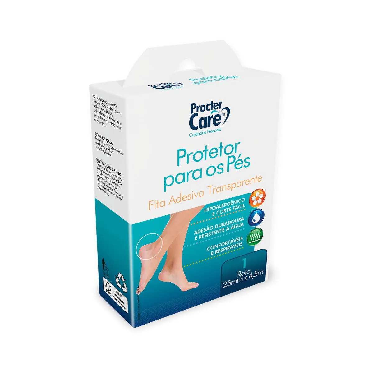 PROTETOR PARA PéS (ROLO 25MM X 4,5M) - PROCTER CARE