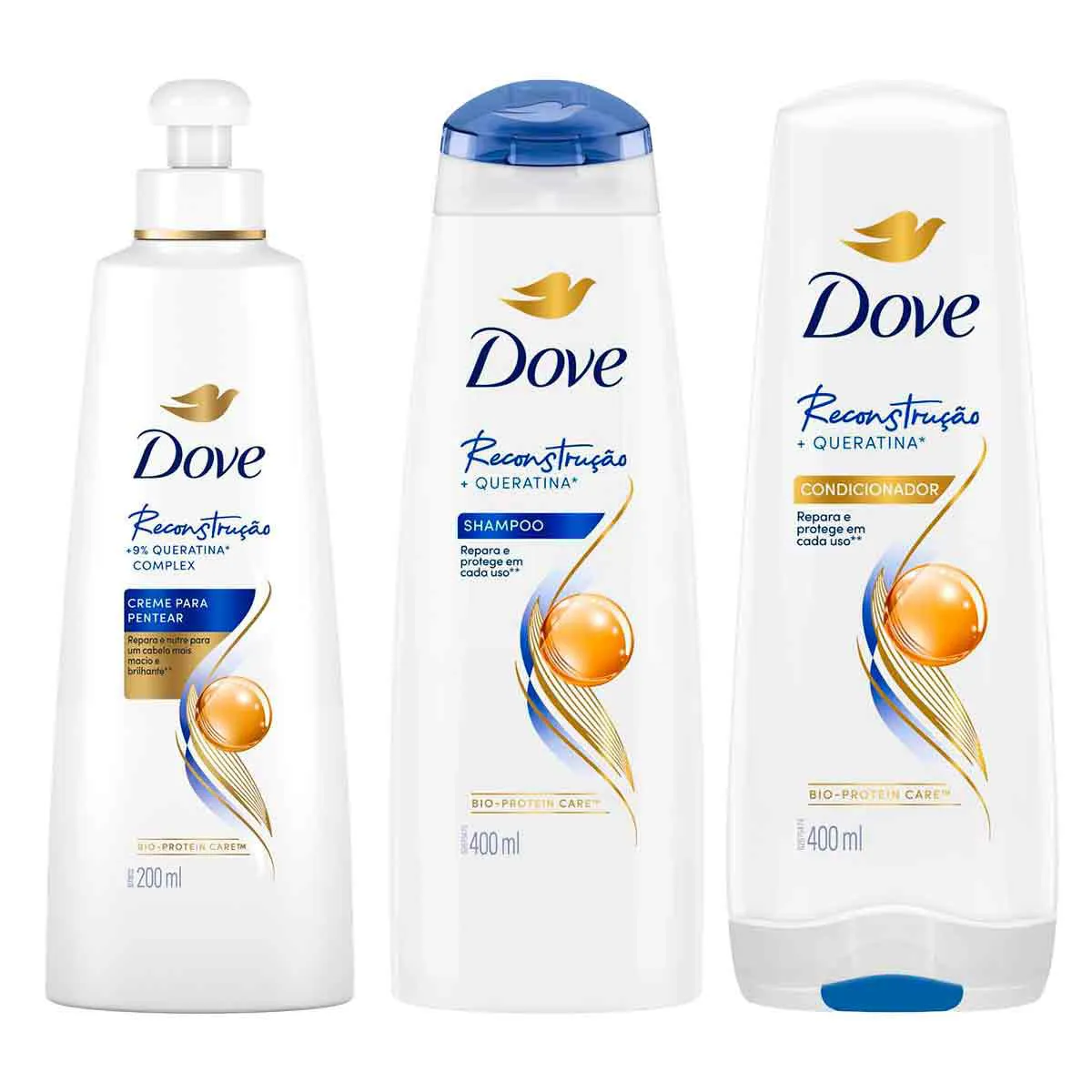 Kit Dove Reconstrucao Completa Shampoo + Condicionador + Creme de ...