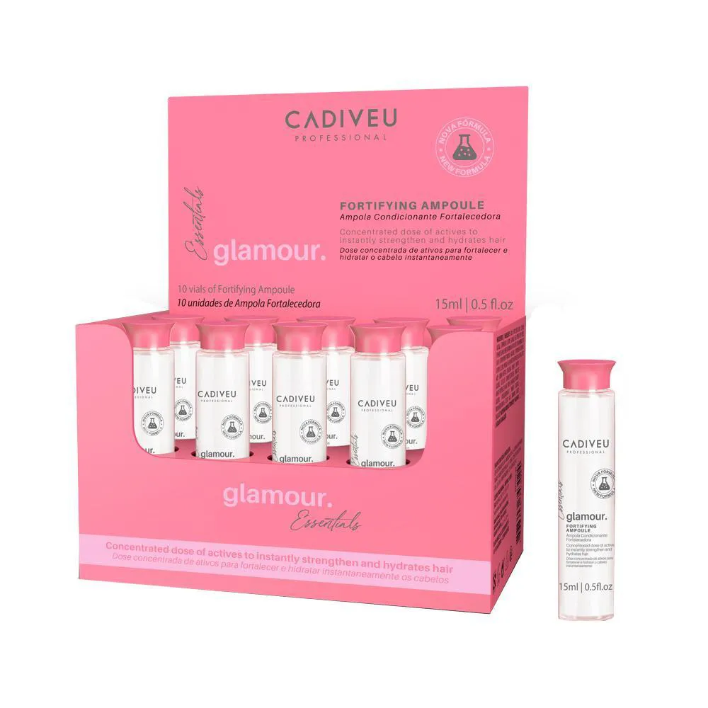 CADIVEU ESSENTIALS GLAMOUR CAIXA DE AMPOLA FORTALECEDORA 10 X 15ML