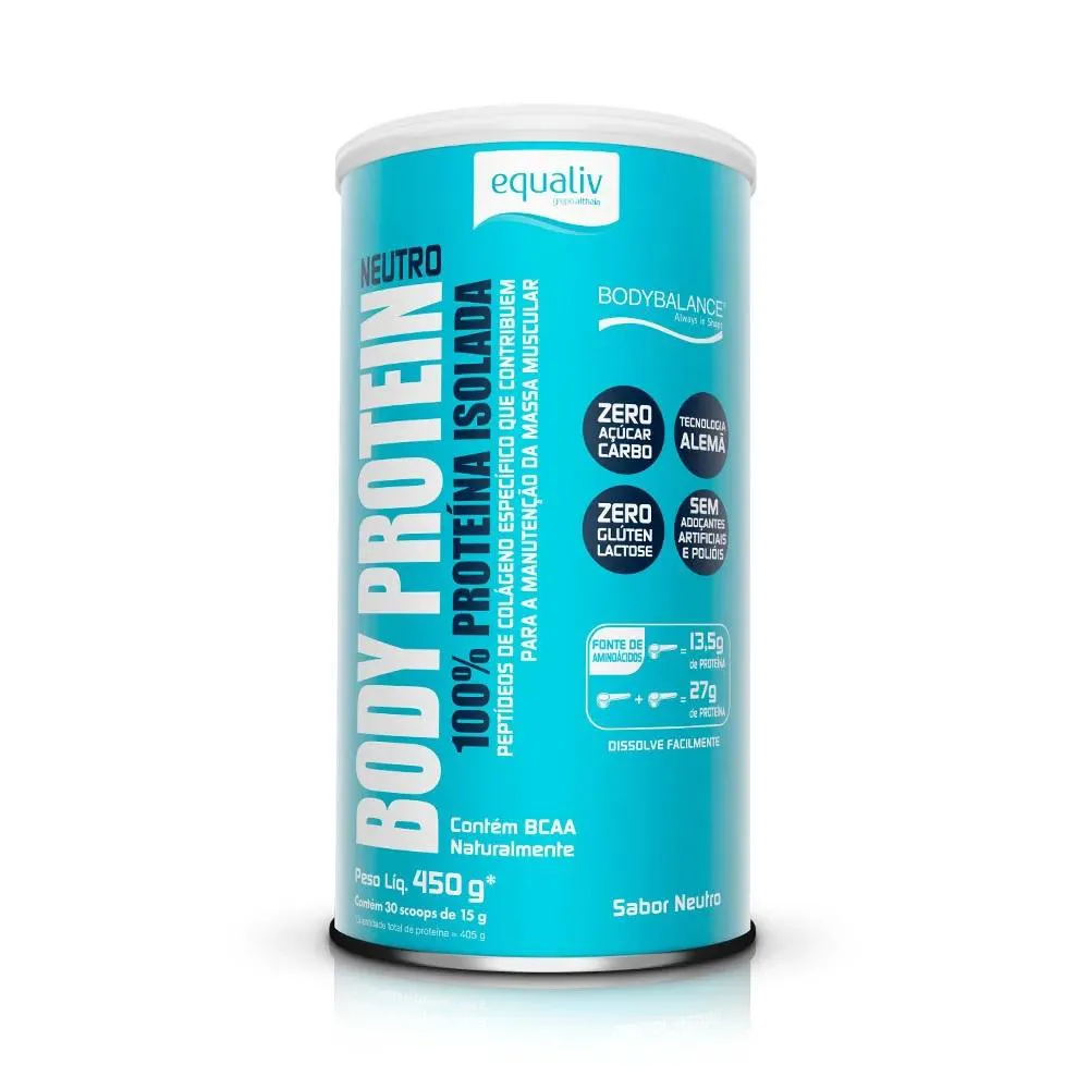 BODY PROTEIN 100% PROTEíNA ISOLADA 450G NEUTRO - EQUALIV