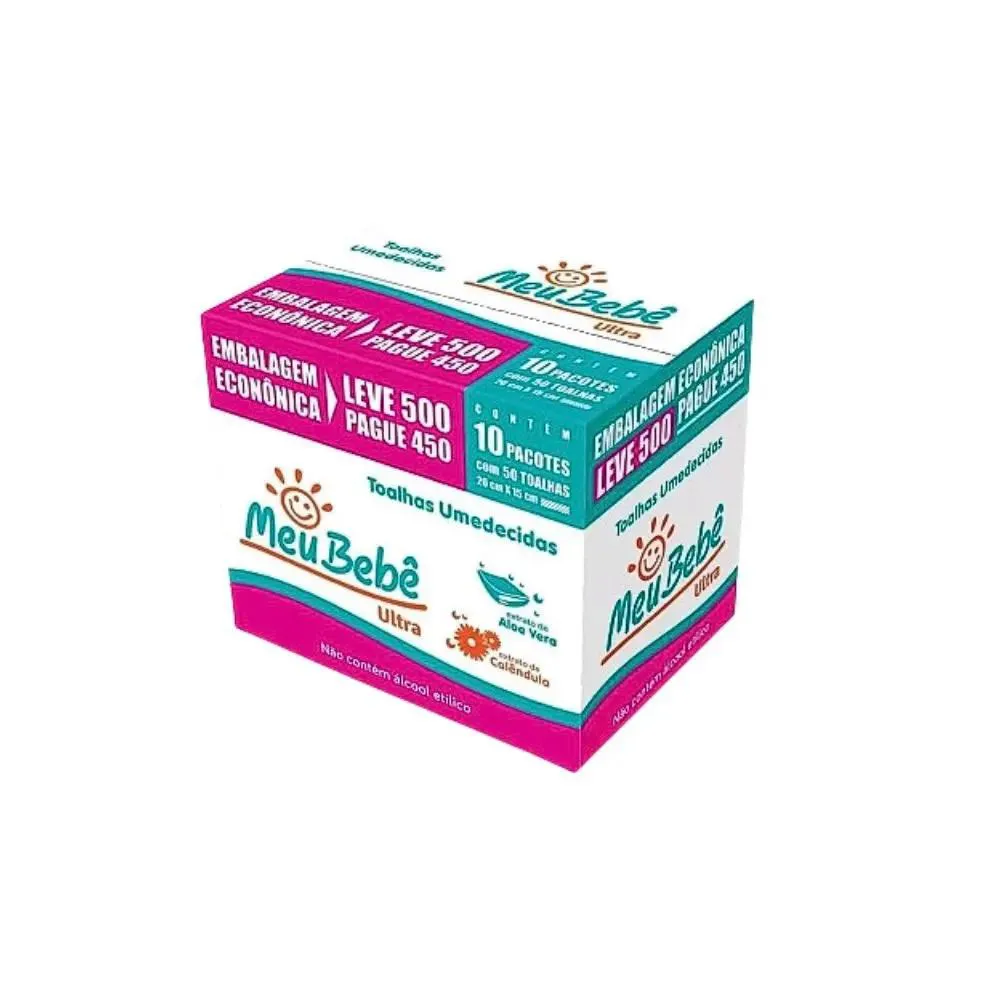 KIT 500 TOALHAS UMEDECIDAS ULTRA – MEU BEBê
