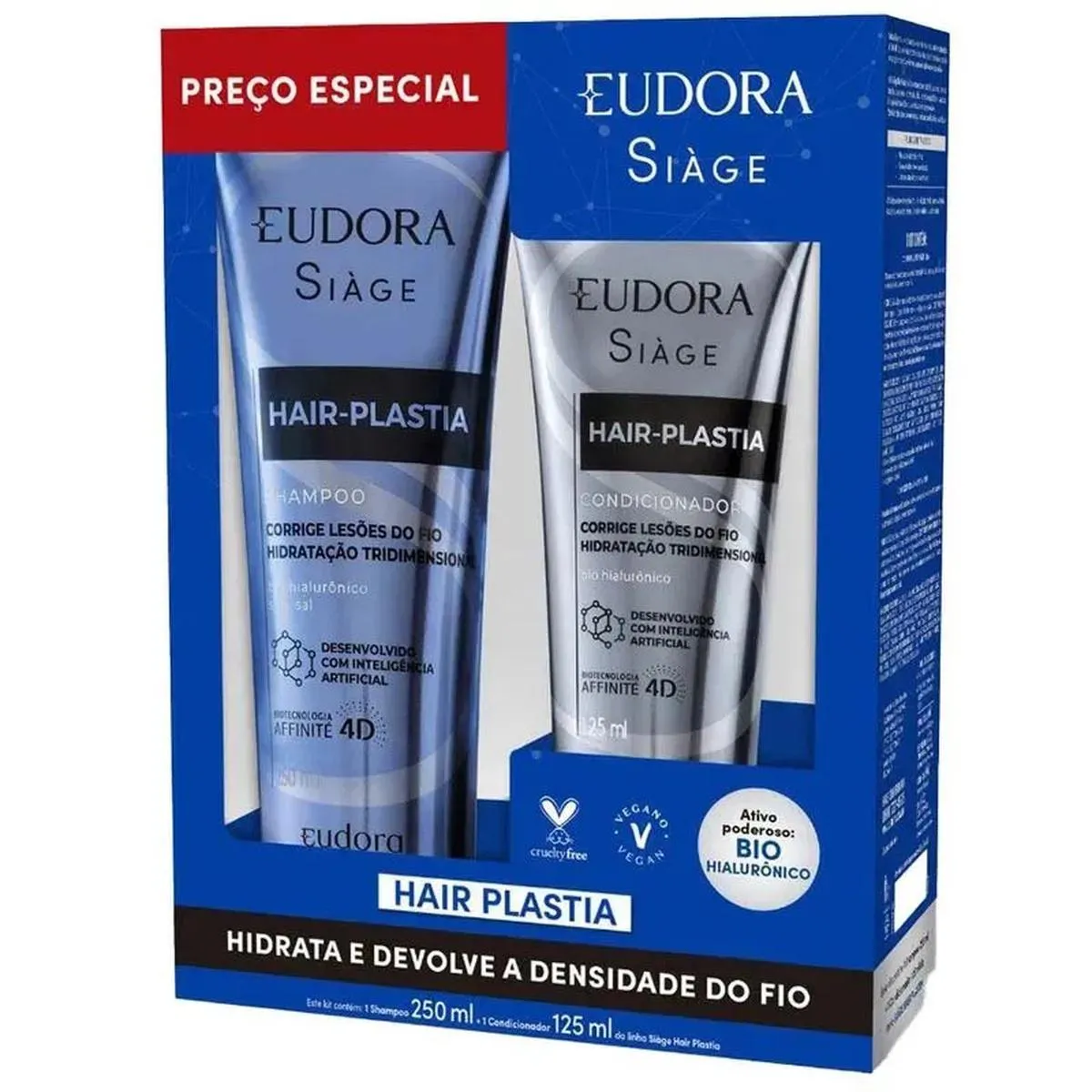 KIT EUDORA SIàGE PLASTIA SHAMPOO 250ML + CONDICIONADOR 125ML (7891033545957)