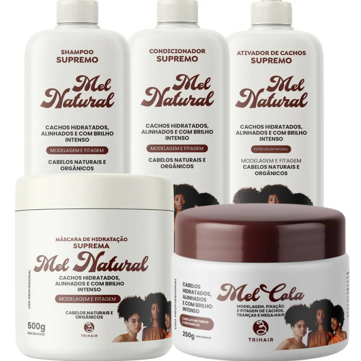 SUPER KIT MEL COLA FINALIZADOR DE CACHOS TRIHAIR