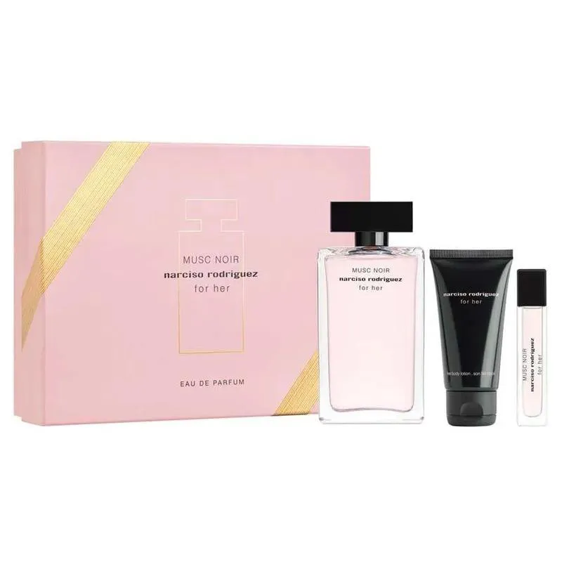 KIT MUSC NOIR NARCISO RODRIGUEZ PERFUME 100ML + PERFUME 10ML + BODY LOTION 50ML - PERFUME FEMININO