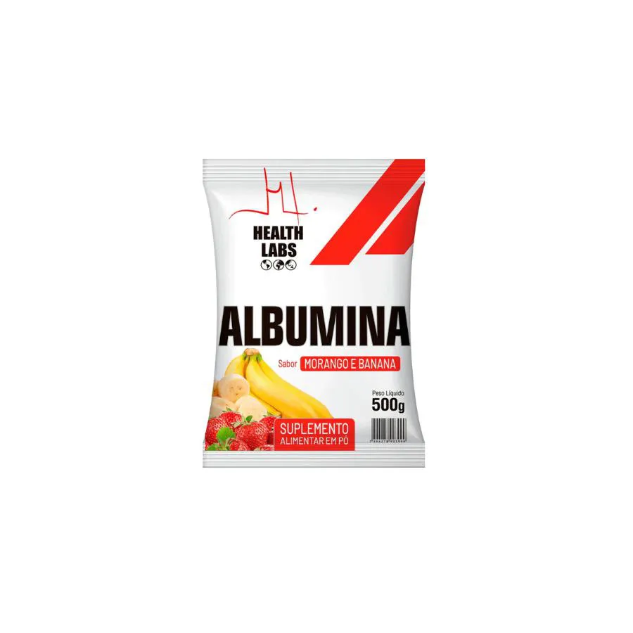 ALBUMINA 500G MORANGO E BANANA - HEALTH LABS