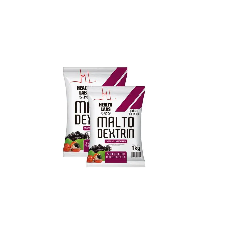 2UN MALTO DEXTRIN 1KG AçAí COM GUARANá - HEALTH LABS