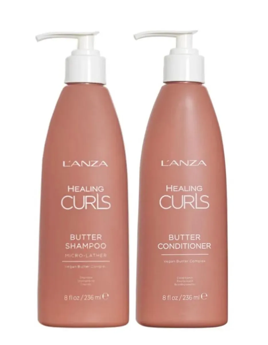 KIT LANZA HEALING CURLS BUTTER SHAMPOO+ CONDICIONADOR 236MLS