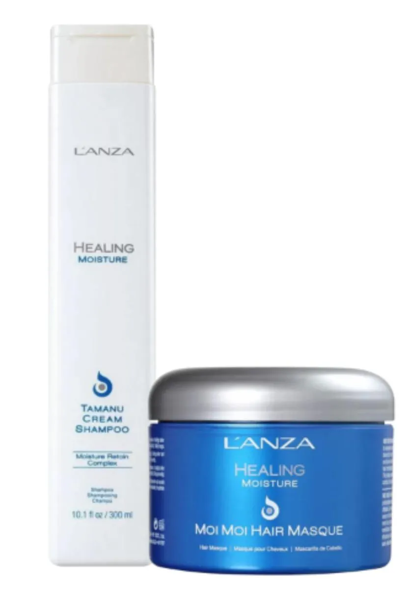 KIT LANZA HEALING MOISTURE SHAMPOO 300ML+ MáSCARA MOI MOI 200G