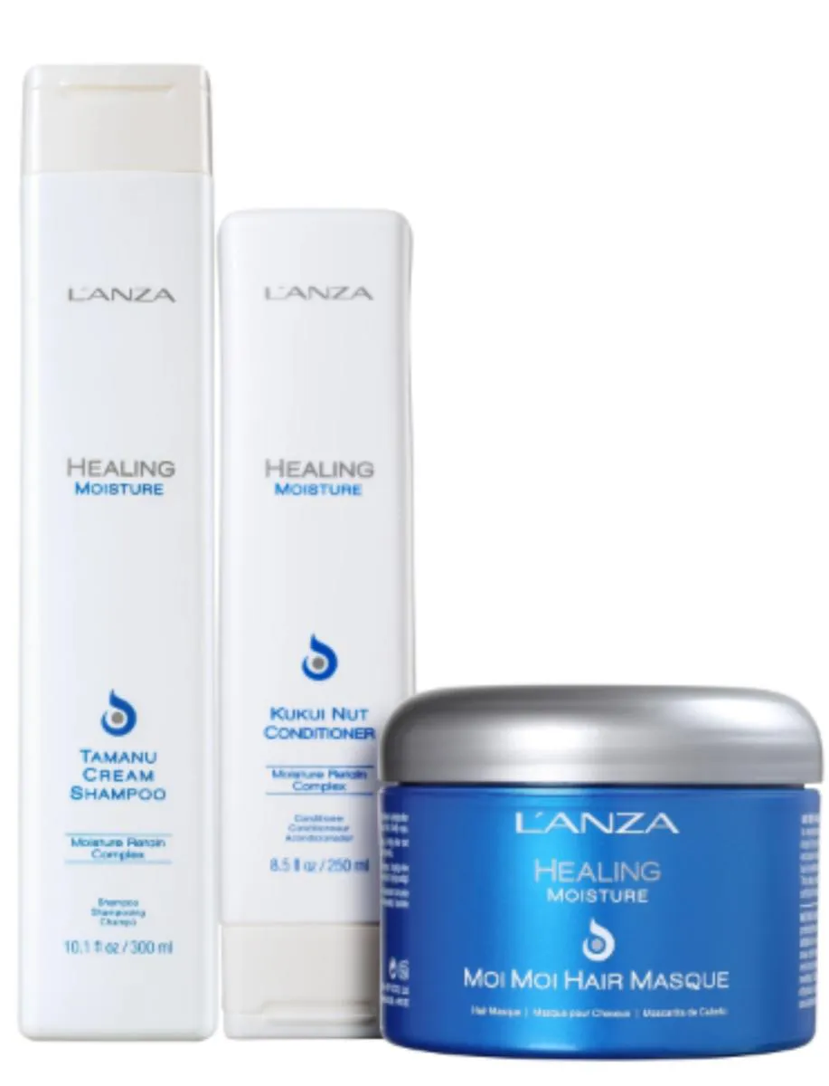 KIT LANZA HEALING MOISTURE SHAMPOO+ COND+ MáSCARA MOI MOI