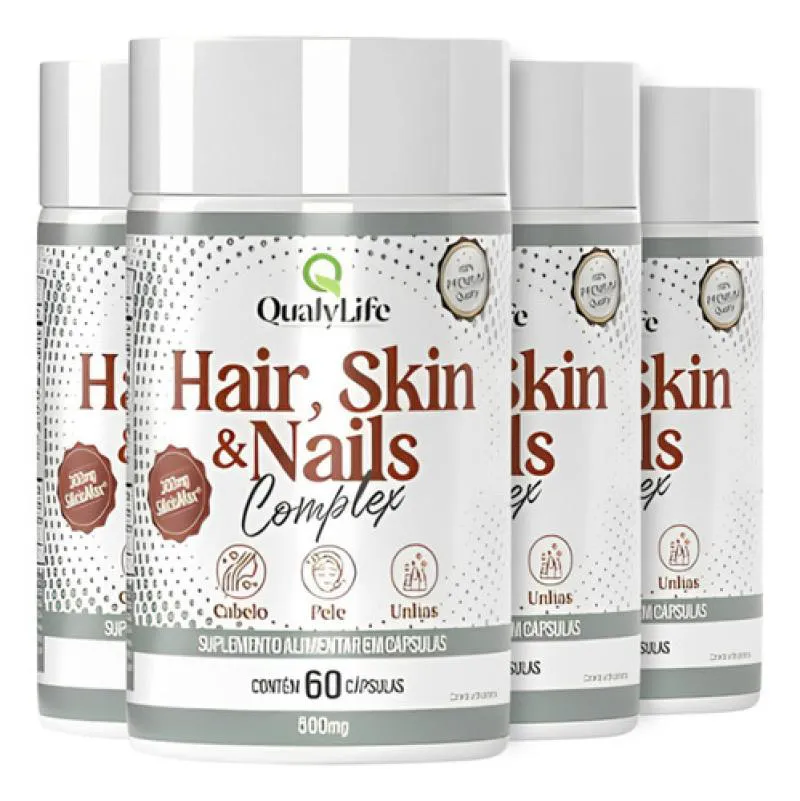 HAIR SKIN E NAILS 4 X 60 CáPSULAS QUALYLIFE