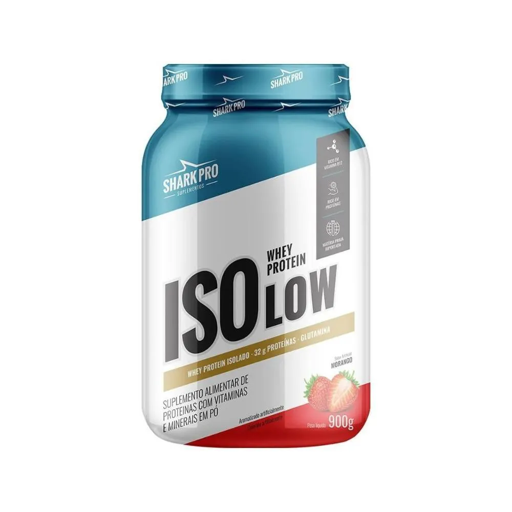 WHEY ISOLADO SHARK PRO MORANGO 900G