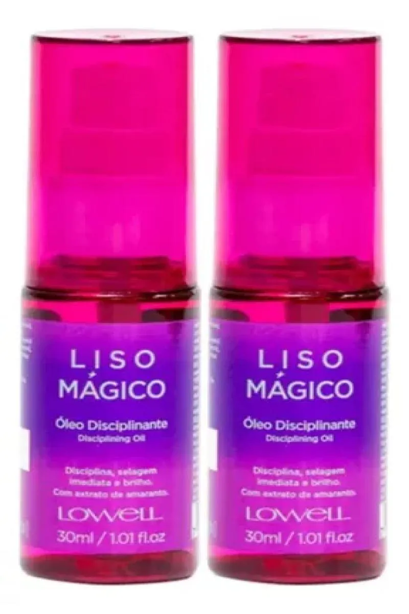 KIT COM 2 UNID OLEO DISCIPLINANTE LISO MáGICO 30ML