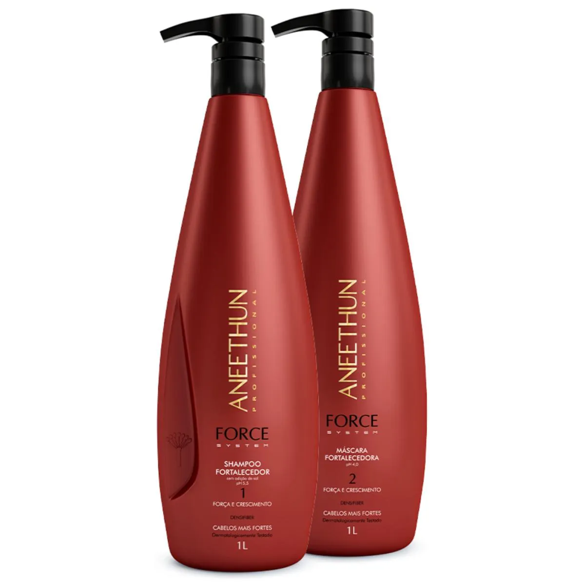 KIT MáSCARA E SHAMPOO FORTALECEDOR ANEETHUN 1 LITRO FORCE