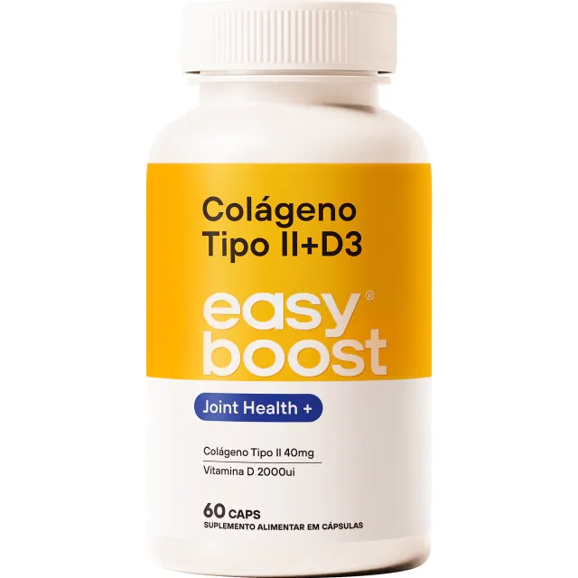 Colágeno Tipo 2 40mg + D3 2000ui Easy Boost 60 Capsulas