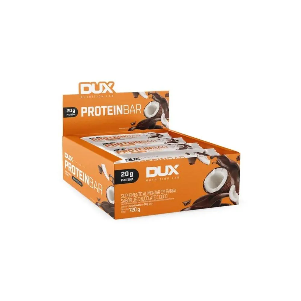 BARRA DE PROTEINA PROTEIN BAR CHOCOLATE E COCO 12UN - DUX