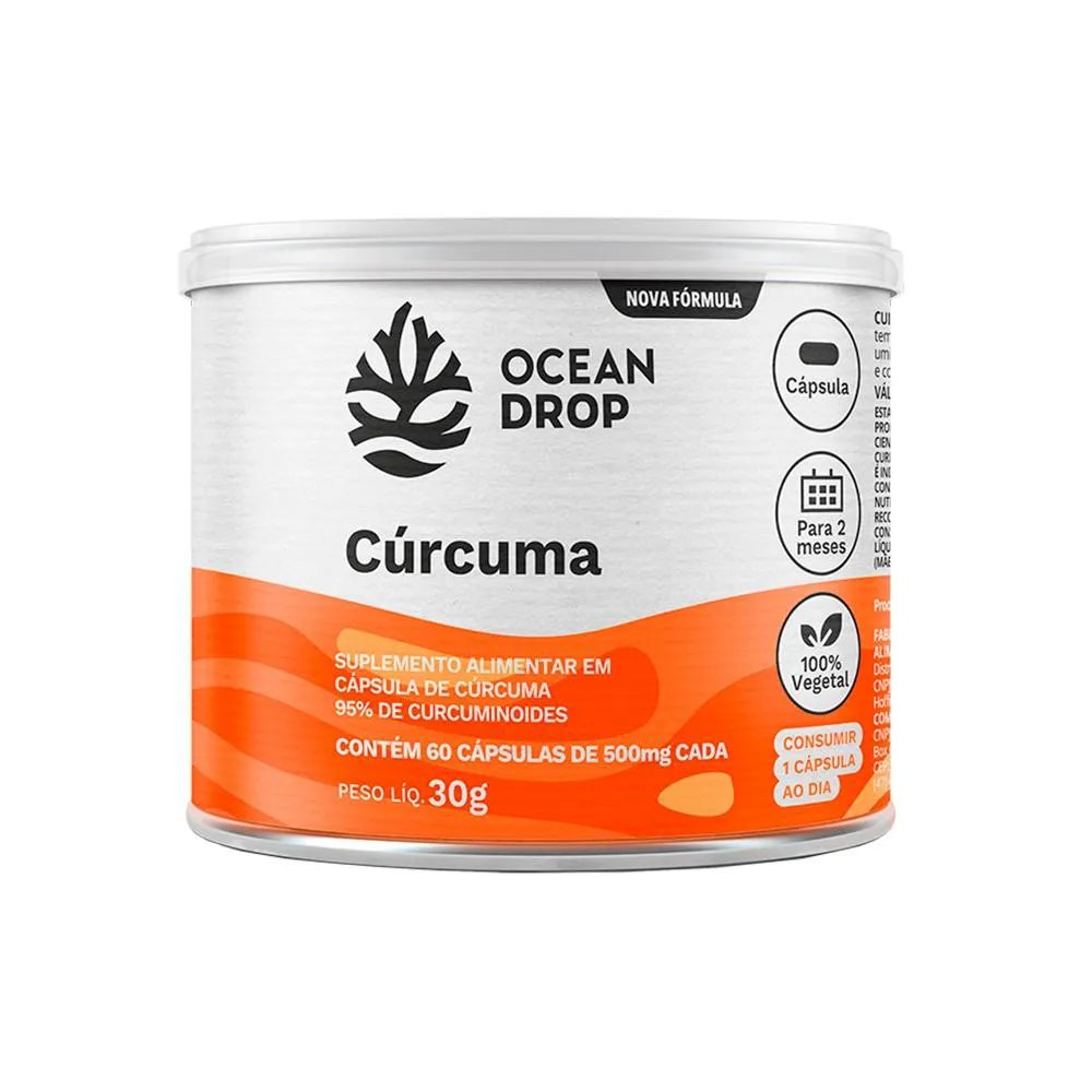 CURCUMA 500MG COM OLEO DE LINHAçA 60 CAPS - OCEAN DROP