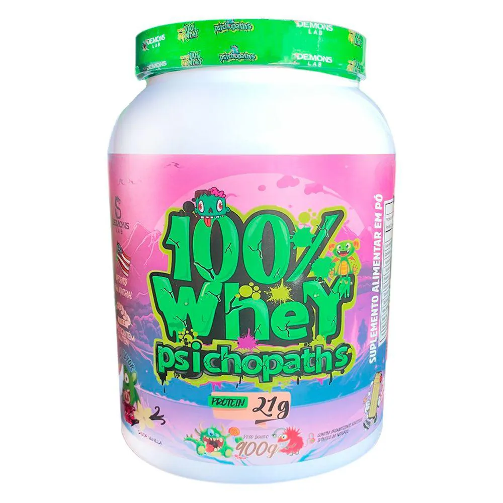 WHEY PROTEIN CONCENTRADO PSICHOPATH BAUNILHA 900G DEMONS LAB