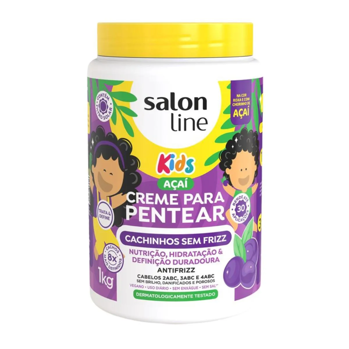 CREME PENTEAR AçAí KIDS CACHINHOS ANTIFRIZZ SALON LINE 1KG
