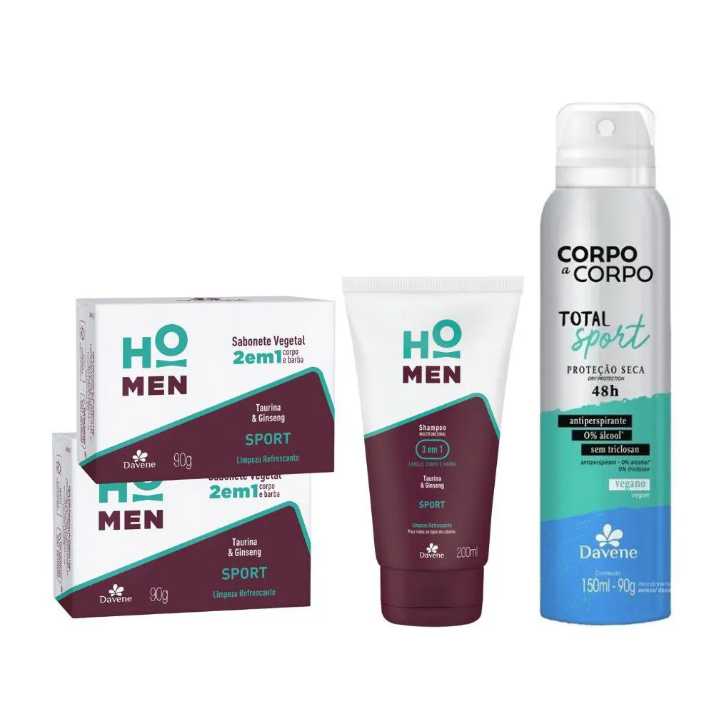 COMBO SPORT HO MEN SHAMPOO + 2 SABONETES + DESODORANTE