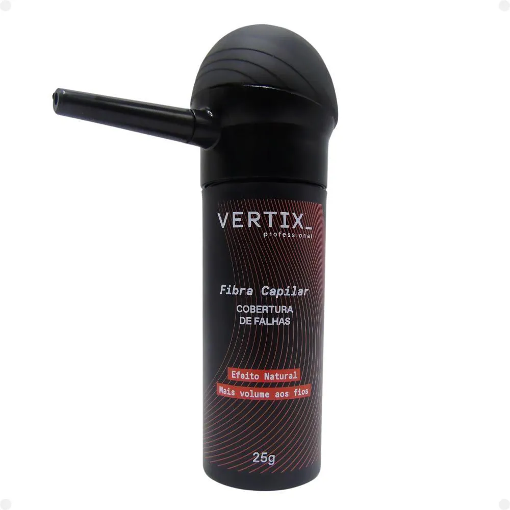 KIT VERTIX: FIBRA CAPILAR PRETA E APLICADOR