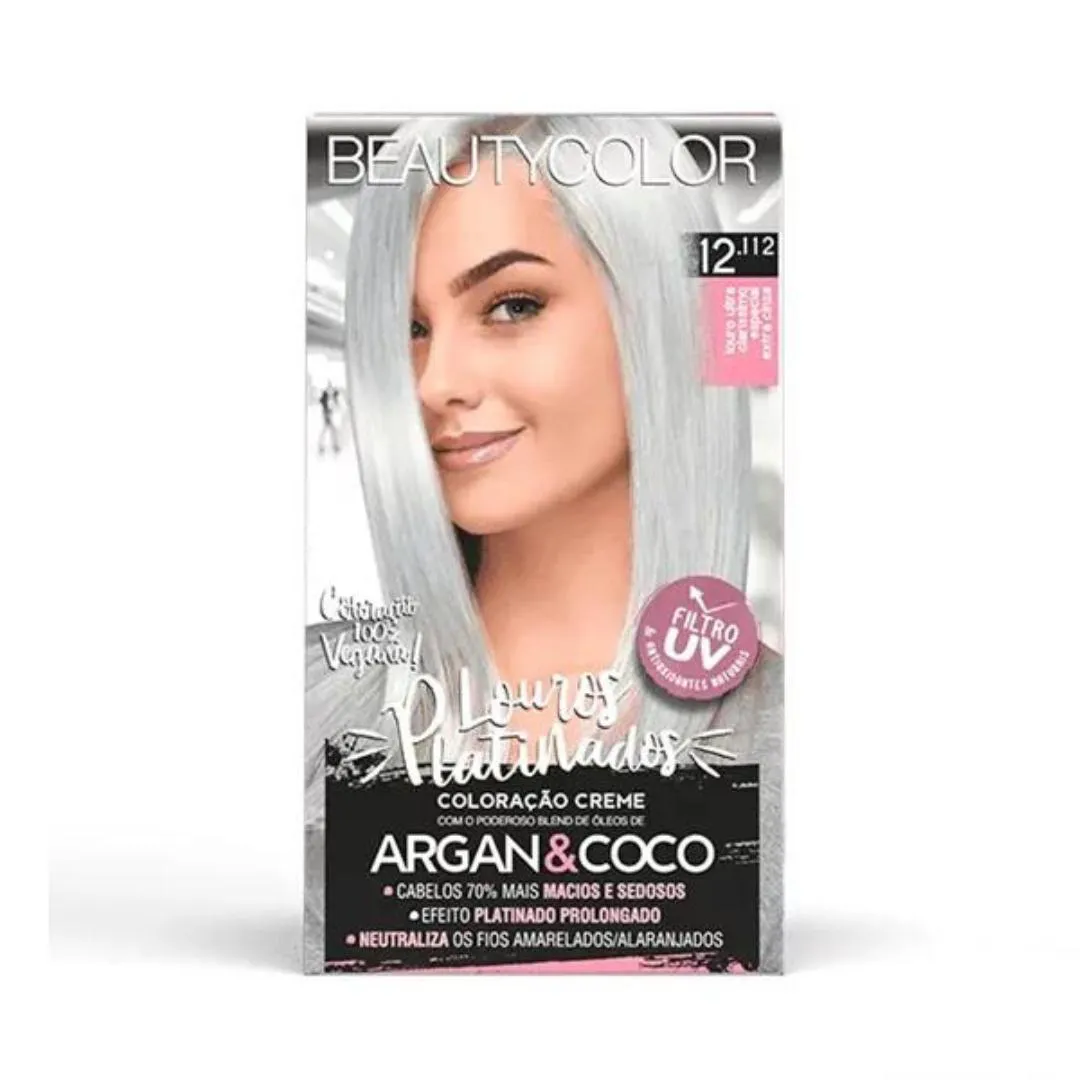COLORAçãO KIT 12.112 LOURO CLARíSSIMO CINZA - BEAUTY COLOR