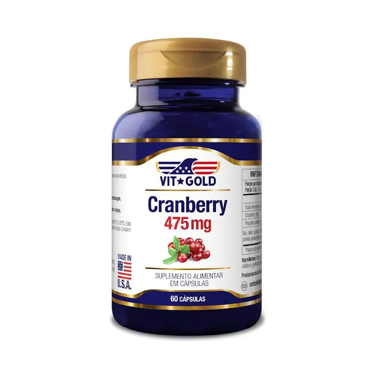 Cranberry 475mg Vitgold com 60 Cápsulas