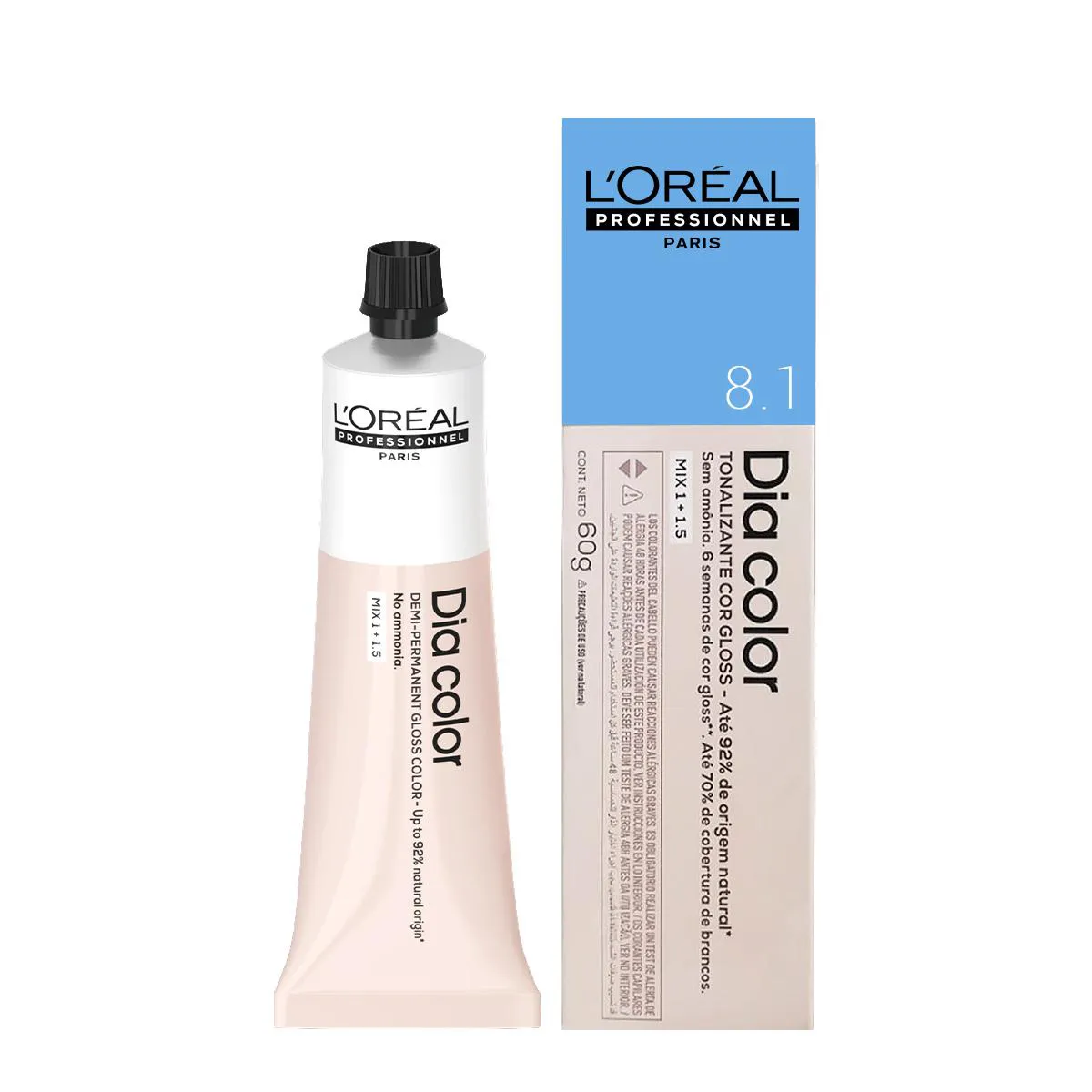 LORéAL PROFESSIONNEL DIA COLOR 8.1 LOURO CLARO ACINZENTADO - TONALIZANTE 60G