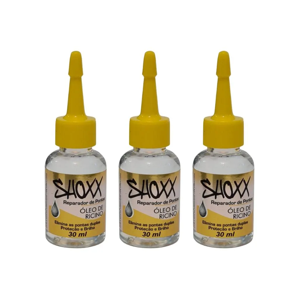 REPARADOR DE PONTAS SHOXX OLEO DE RICINO 30ML - KIT C/ 3UN